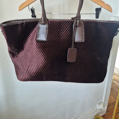 Sac cabas veloir marron 